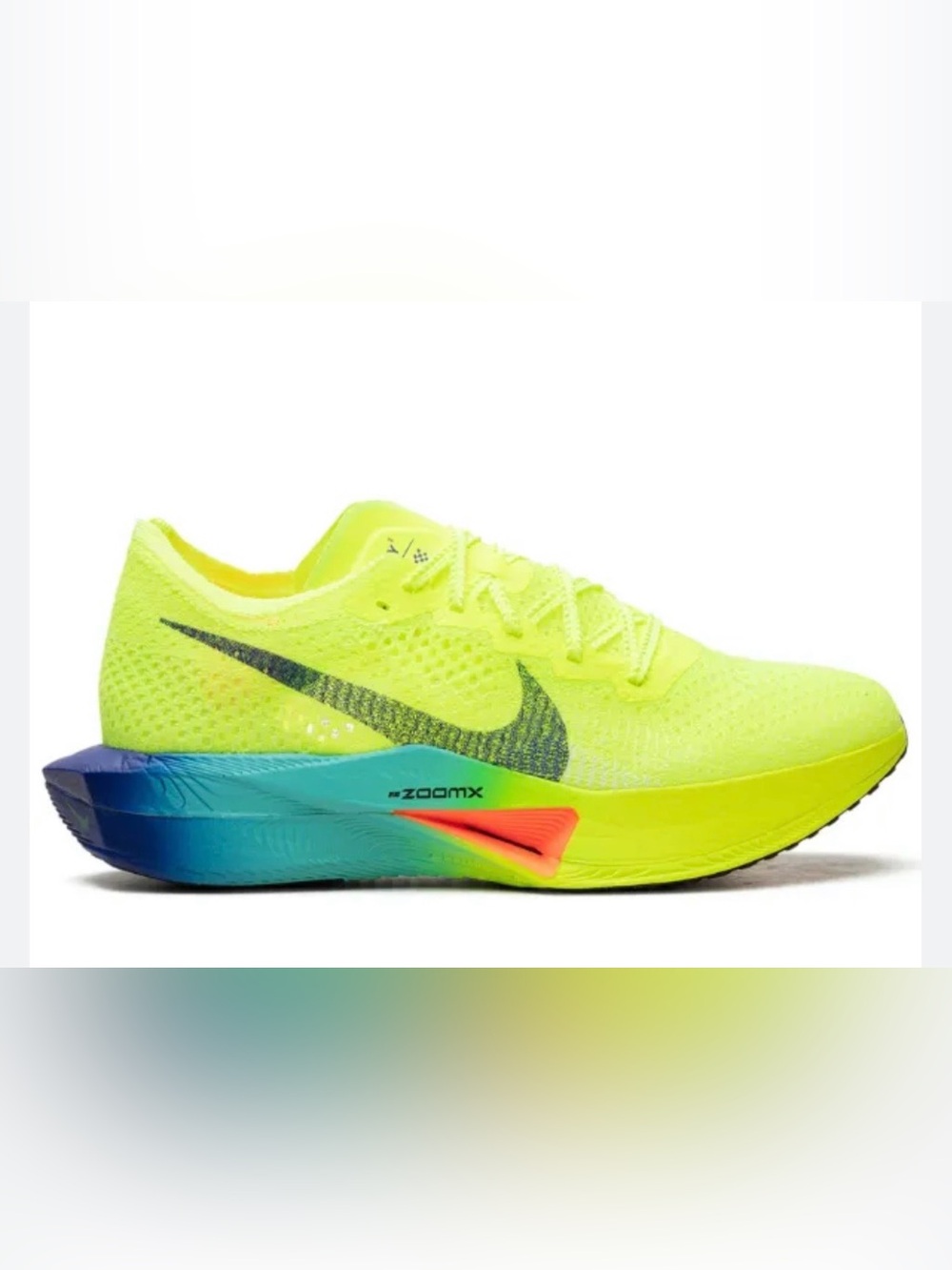 Nike Neon Yellow Running Shoe with Teal and Coral Accents